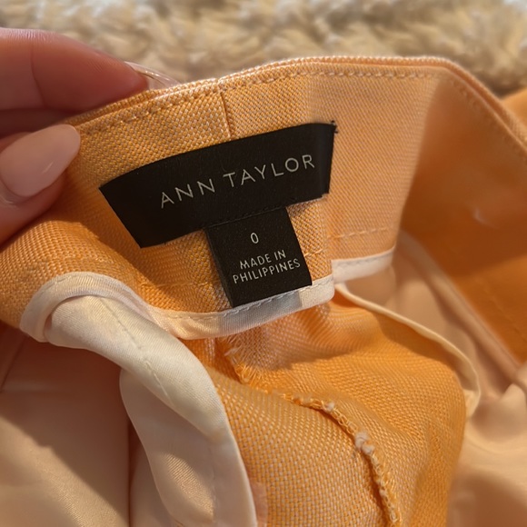 Ann Taylor wide leg peach linen pant - Picture 4 of 6